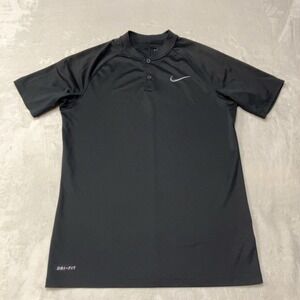 Nike Blade Collar Polo Shirt Dri-FIT Black Short Sleeve 929142-010 Mens S